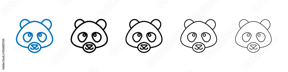 Poster Panda icon Outline vector logo for web ui