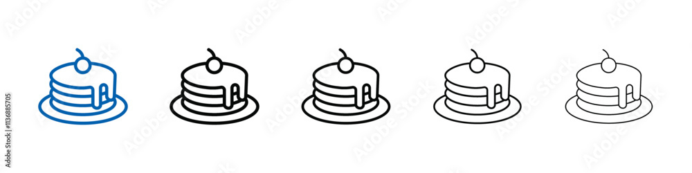 Poster pancakes icon outline vector logo for web ui