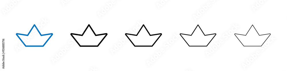 Poster paper boat icon outline vector logo for web ui