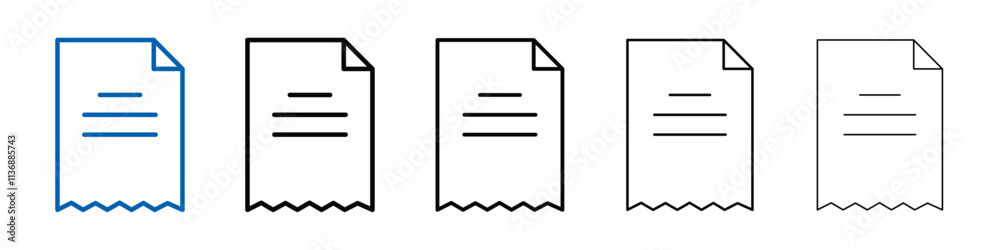 Poster paper check receipt icon outline vector logo for web ui