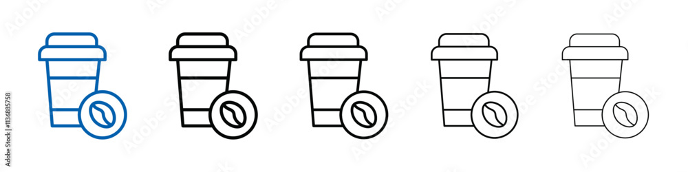 Poster paper coffee cup icon outline vector logo for web ui