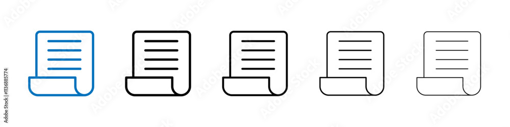 Poster paper receipt icon outline vector logo for web ui