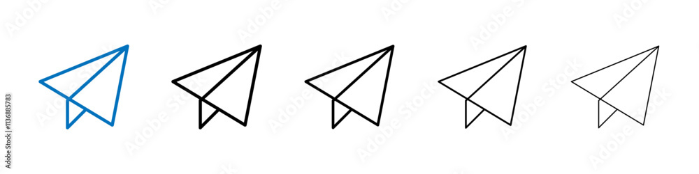 Poster Paper plane icon Outline vector logo for web ui