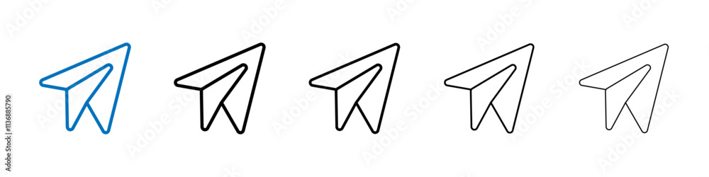Aufkleber paper plane outline vector logo for web ui