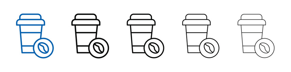 Paper coffee cup icon Outline vector logo for web ui
