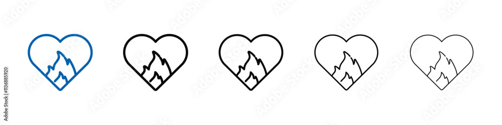 Poster passion icon outline vector logo for web ui