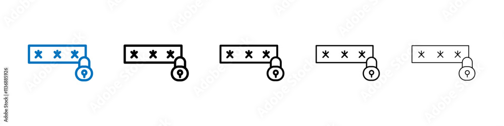 Aufkleber password security icon outline vector logo for web ui
