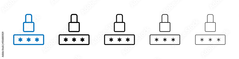 Aufkleber password icon outline vector logo for web ui