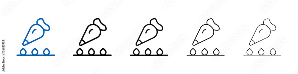 Poster pastry bag icon outline vector logo for web ui