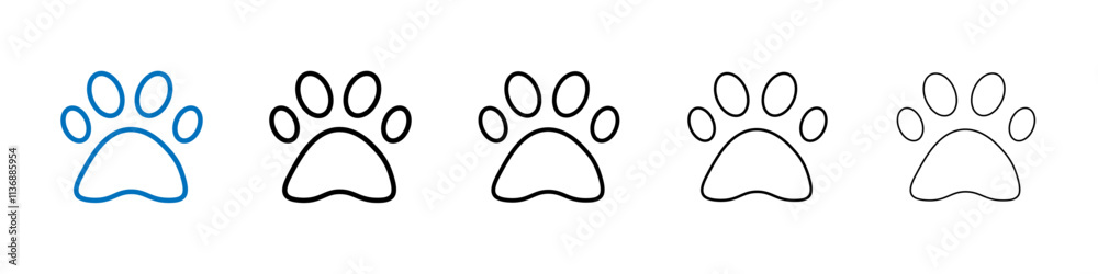 Poster paw icon outline vector logo for web ui