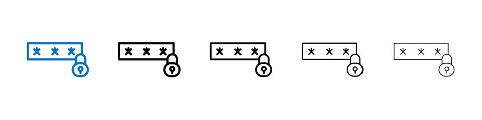 Password security icon Outline vector logo for web ui