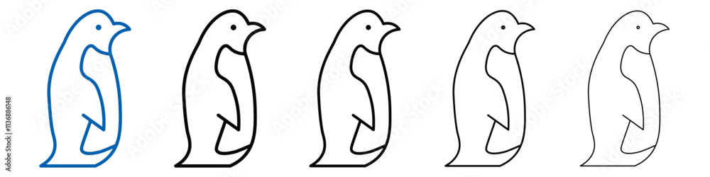 Aufkleber Penguin icon Outline vector logo for web ui