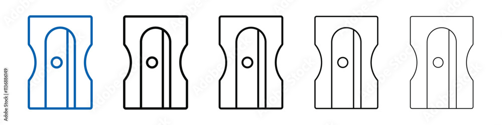 Poster Pencil sharpener icon Outline vector logo for web ui