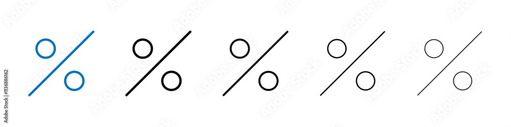 Poster percent icon outline vector logo for web ui