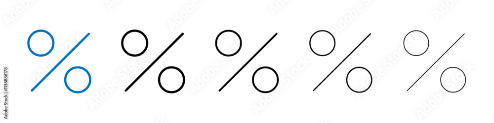 Poster Percentage icon Outline vector logo for web ui