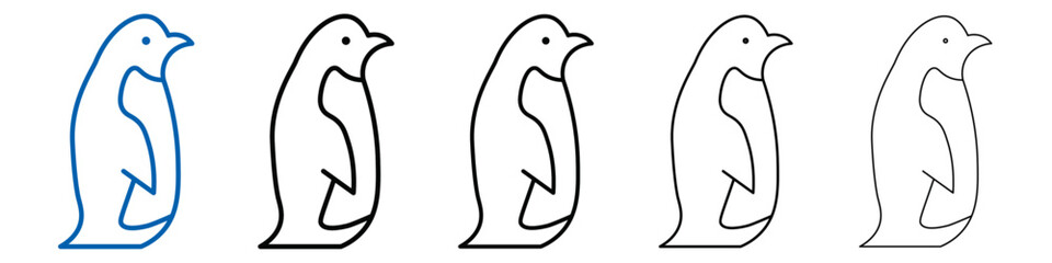 Penguin icon Outline vector logo for web ui