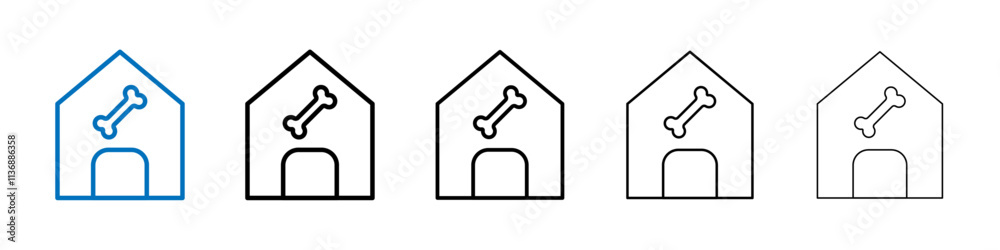 Poster pet house icon outline vector logo for web ui