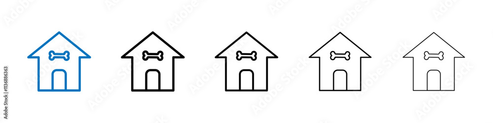 Poster pet house icon outline vector logo for web ui
