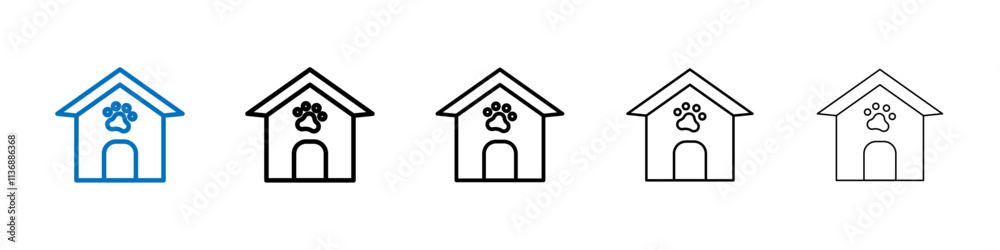 Poster pet shelter icon outline vector logo for web ui