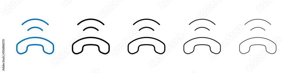 Poster Phone call icon Outline vector logo for web ui