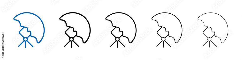 Poster photography lighting icon outline vector logo for web ui