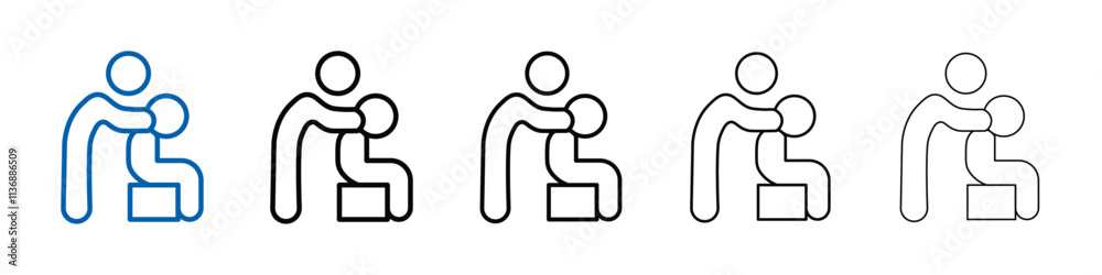 Poster physiotherapy icon outline vector logo for web ui
