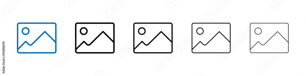 Poster picture icon outline vector logo for web ui