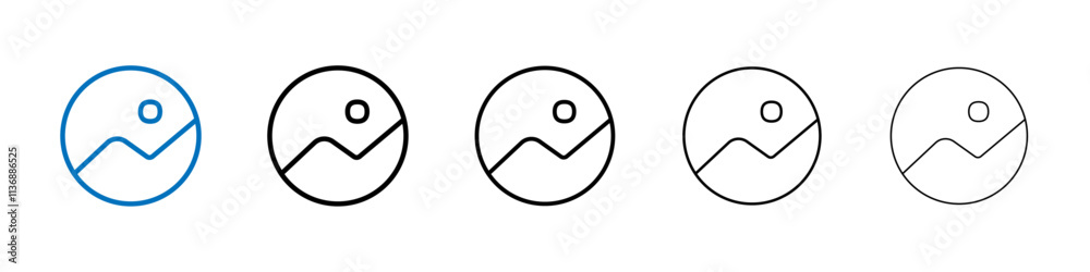 Poster picture icon outline vector logo for web ui