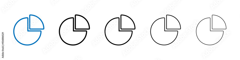 Aufkleber pie chart icon outline vector logo for web ui