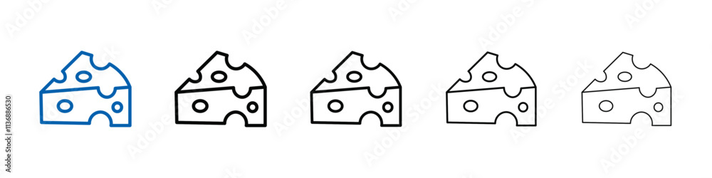 Poster piece of cheese icon outline vector logo for web ui