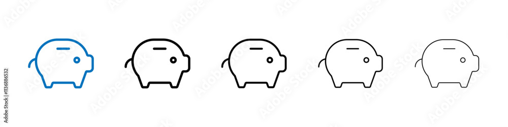 Poster Piggy bank icon Outline vector logo for web ui