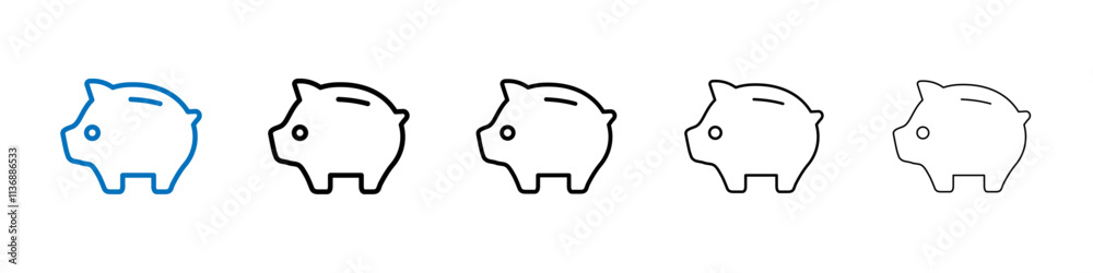 Poster Piggy bank icon Outline vector logo for web ui