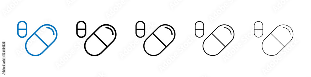 Poster Pill Icon Outline vector logo for web ui