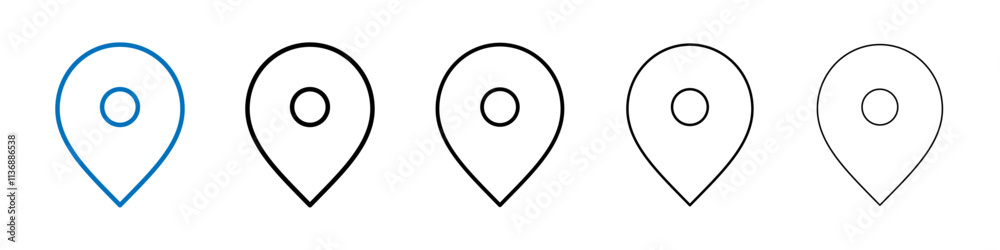 Poster Pin Icon Outline vector logo for web ui