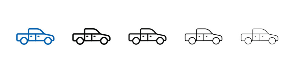 Pickup truck icon Outline vector logo for web ui © Hindi