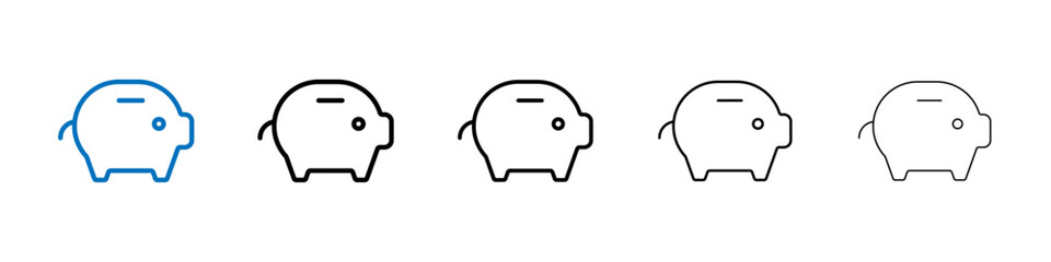 Piggy bank icon Outline vector logo for web ui