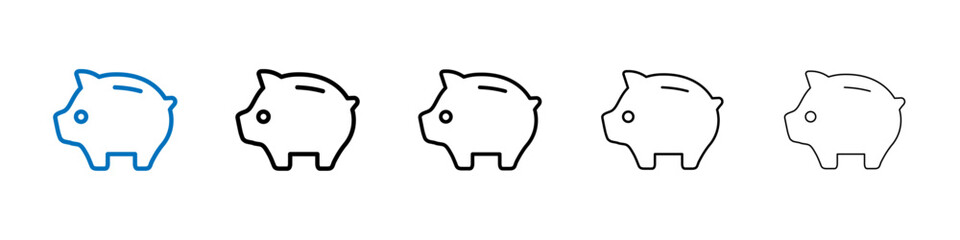 Piggy bank icon Outline vector logo for web ui