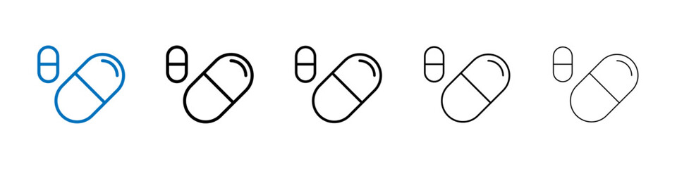 Pill Icon Outline vector logo for web ui