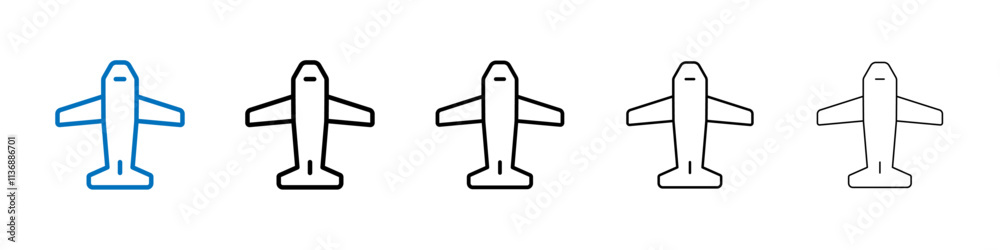Poster Plane icon Outline vector logo for web ui