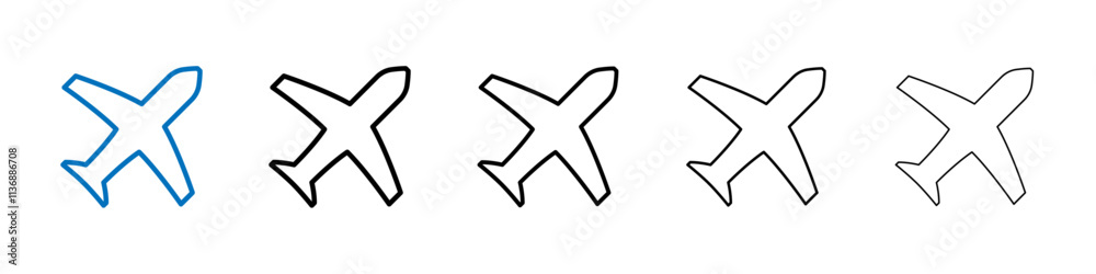 Poster plane icon outline vector logo for web ui