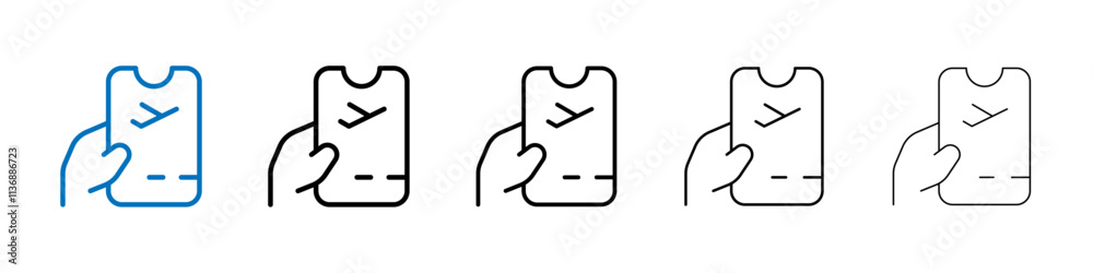 Aufkleber plane ticket icon outline vector logo for web ui