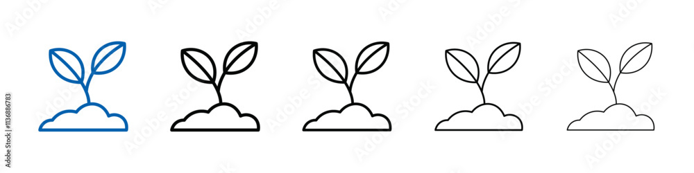 Poster plant icon outline vector logo for web ui