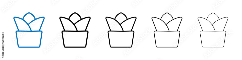 Poster plant pot icon outline vector logo for web ui