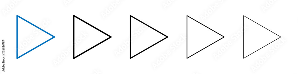 Aufkleber play button icon outline vector logo for web ui