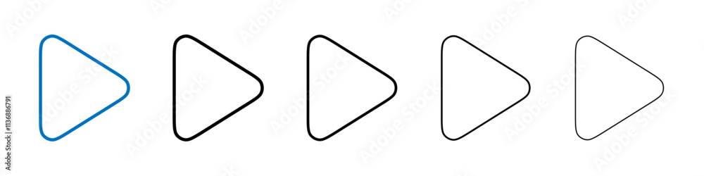 Poster play icon outline vector logo for web ui