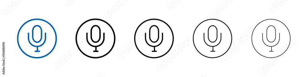 Poster podcast icon outline vector logo for web ui