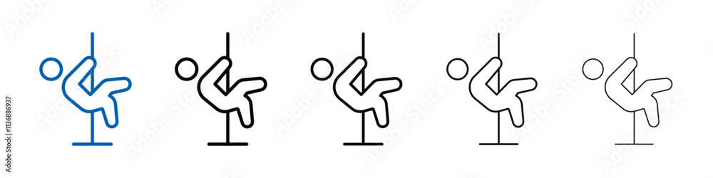 Poster pole dance icon outline vector logo for web ui