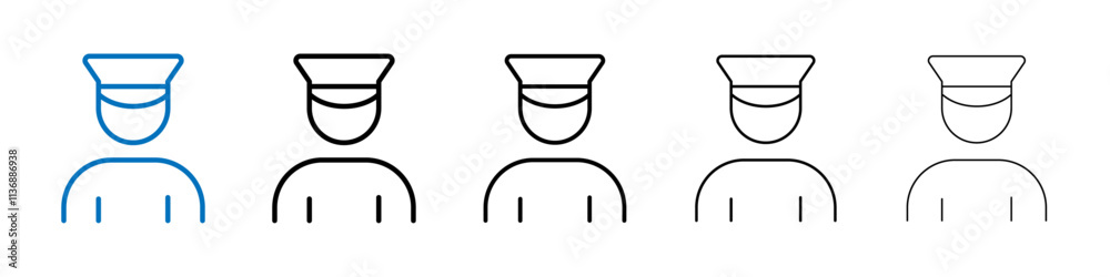 Poster police icon outline vector logo for web ui
