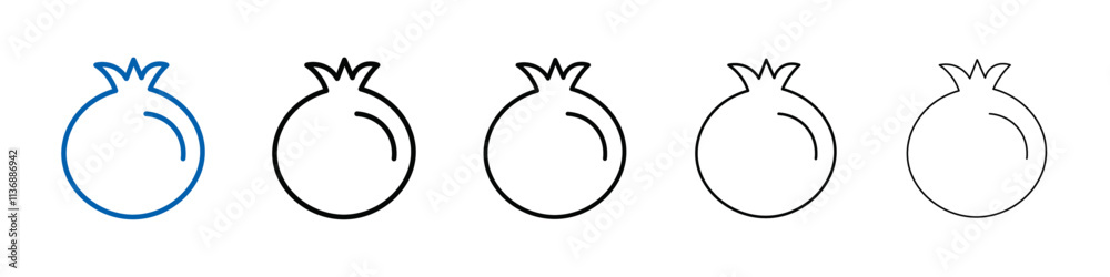 Poster pomegranate icon outline vector logo for web ui