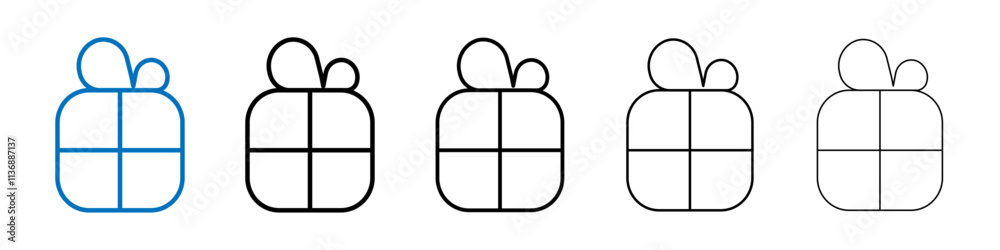 Poster Present box icon Outline vector logo for web ui